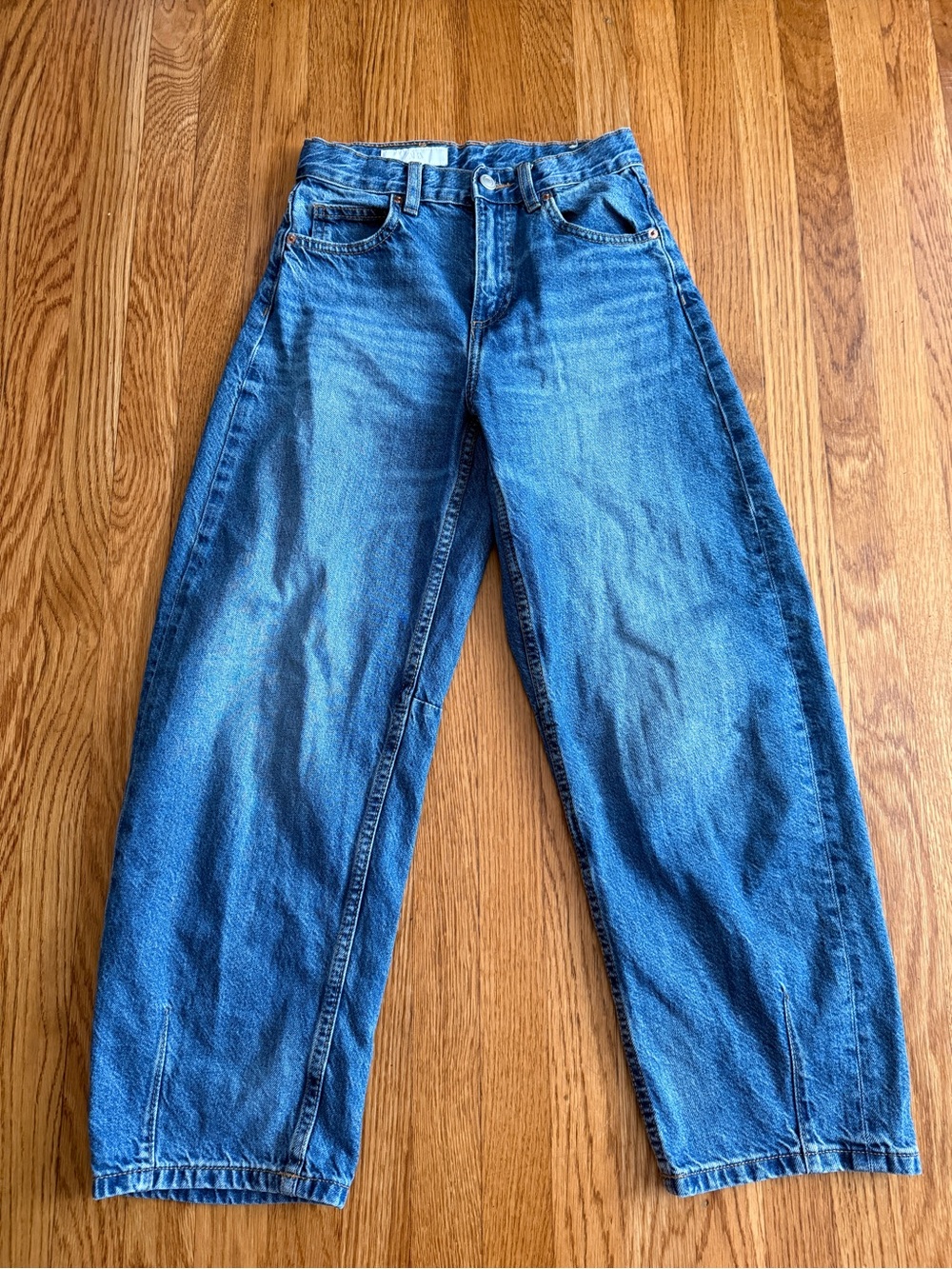 Zara girls wide barrel leg denim jeans 11/12